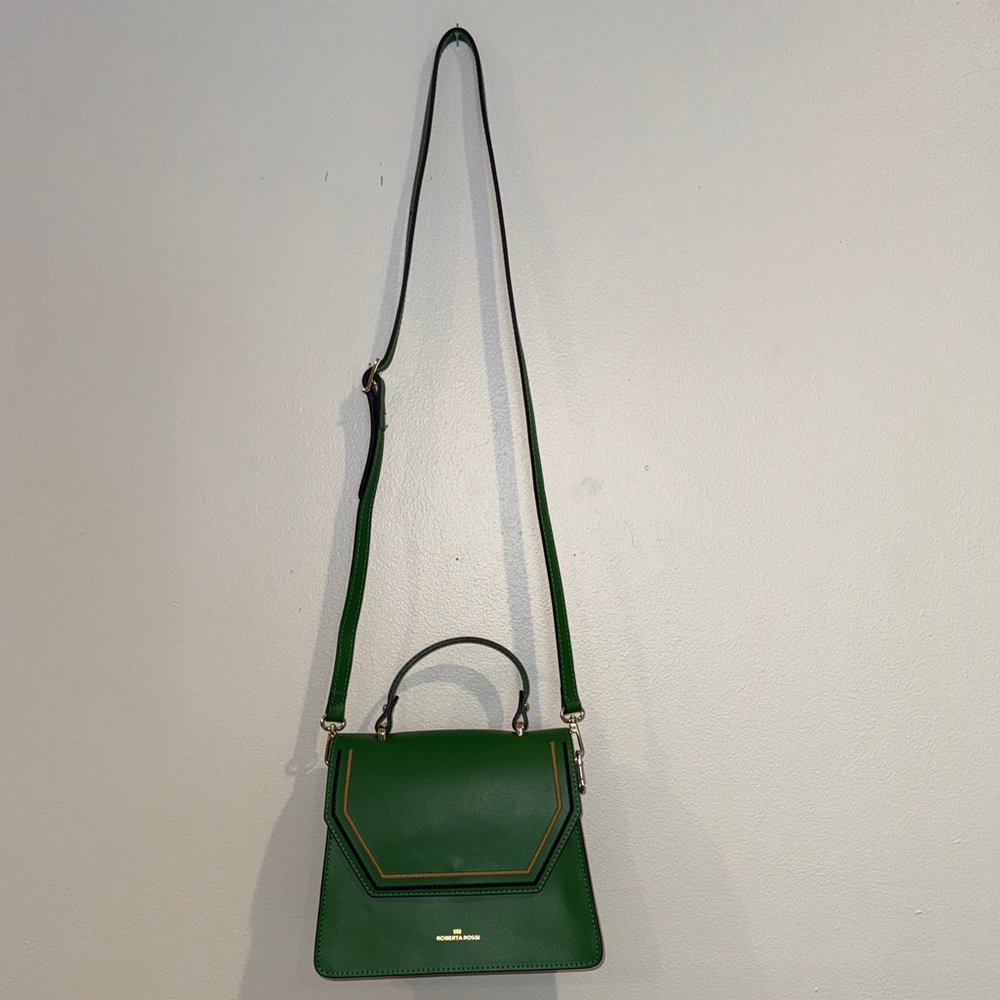 Roberta Rossi Green Handbag with Gold Accents